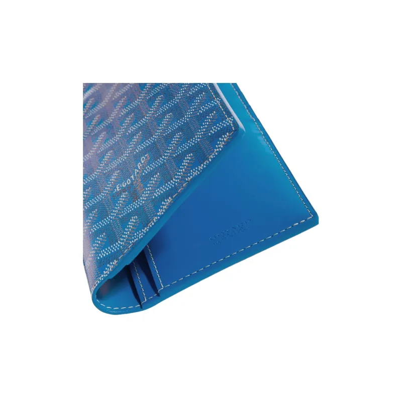 GOYARD SAINT ROCH Canvas With Leather Dog's Teeth Wallet Unisex Blue-2