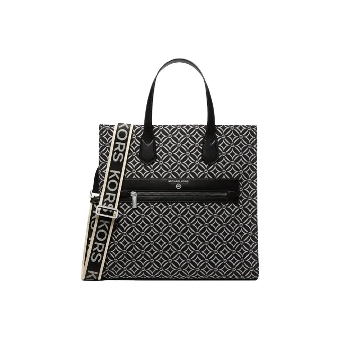 MICHAEL KORS Fabric Tote Bag, Shopping Bag, Handbag, Crossbody Bag Tubas Women's Black & White-0