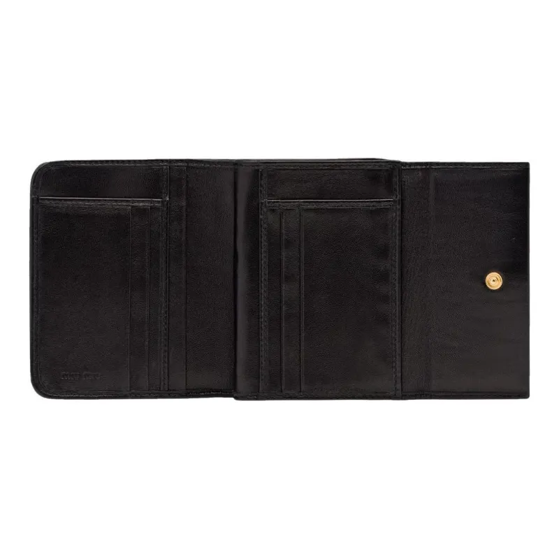 MIU MIU Matelassé Leather Wallet Small Size Women's Black-3