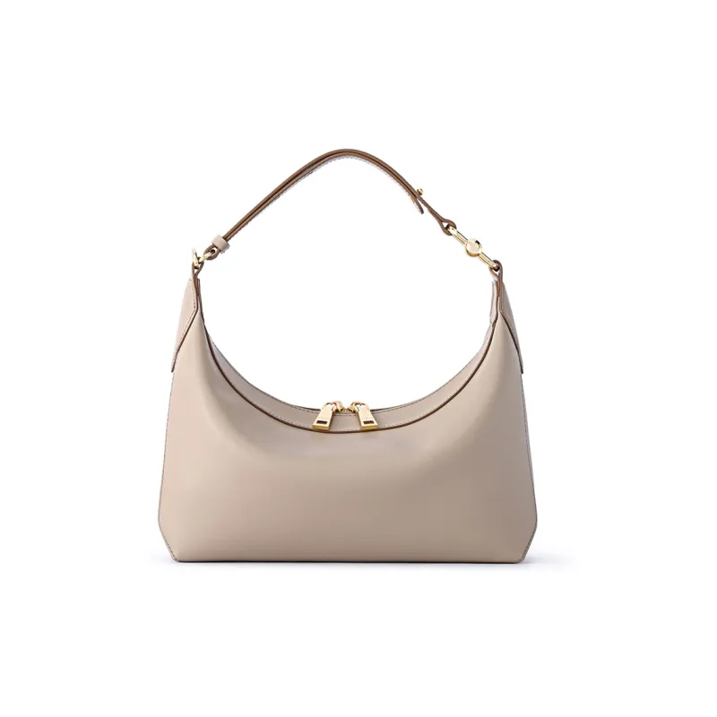 FION Genuine Leather Underarm Shoulder Bag, Crossbody Bag Women's Classic Black, Milk Tea Apricot, Coconut Brown-0