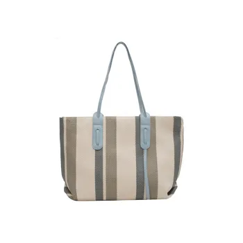 JANE KLAIN Canvas Bag, Tote Bag, Shopping Bag, Handbag, Shoulder Bag Regular Women's Blue/Black/Brown