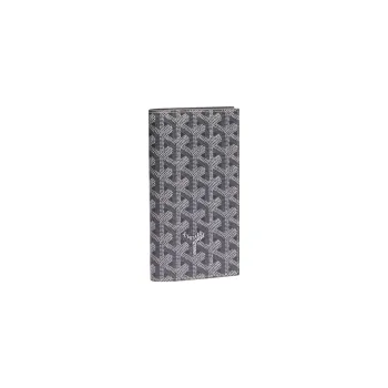 GOYARD SAINT ROCH Canvas With Leather Dog's Teeth Wallet Unisex Gray