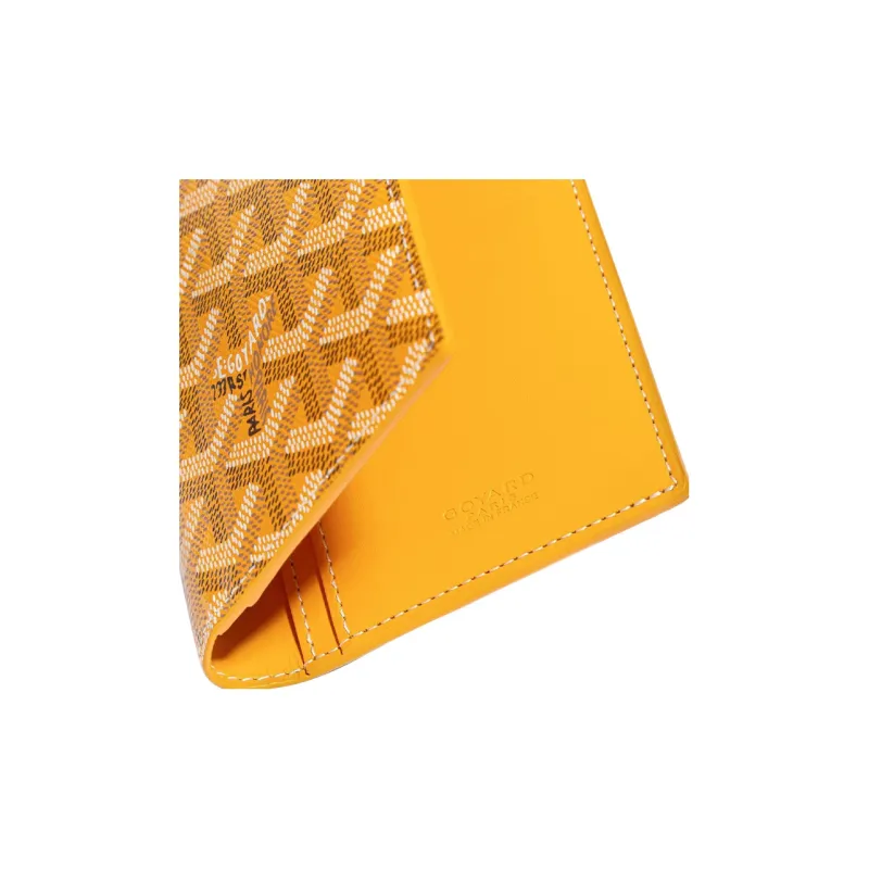 GOYARD SAINT-ROCH Canvas With Leather Dog's Teeth Wallet Unisex Yellow-2