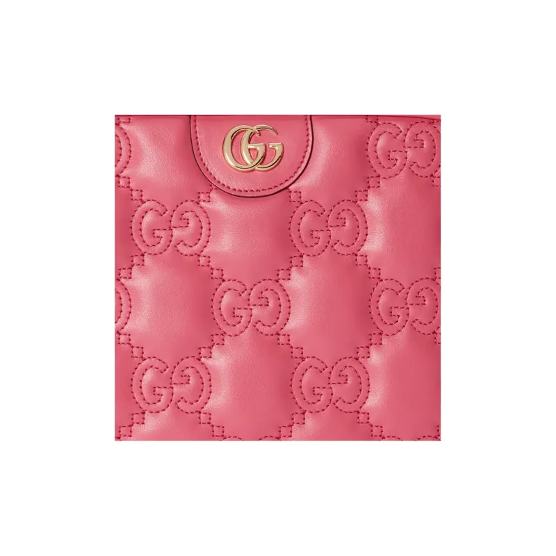 GUCCI GG Matelassé Leather Shoulder Bag, Handbag, Crossbody Bag Trumpets Women's Pink-8