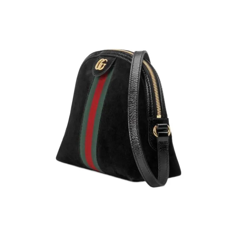 GUCCI Ophidia Leather Dome Bag Shoulder Bag Crossbody Bag Small Size Women's Black-1