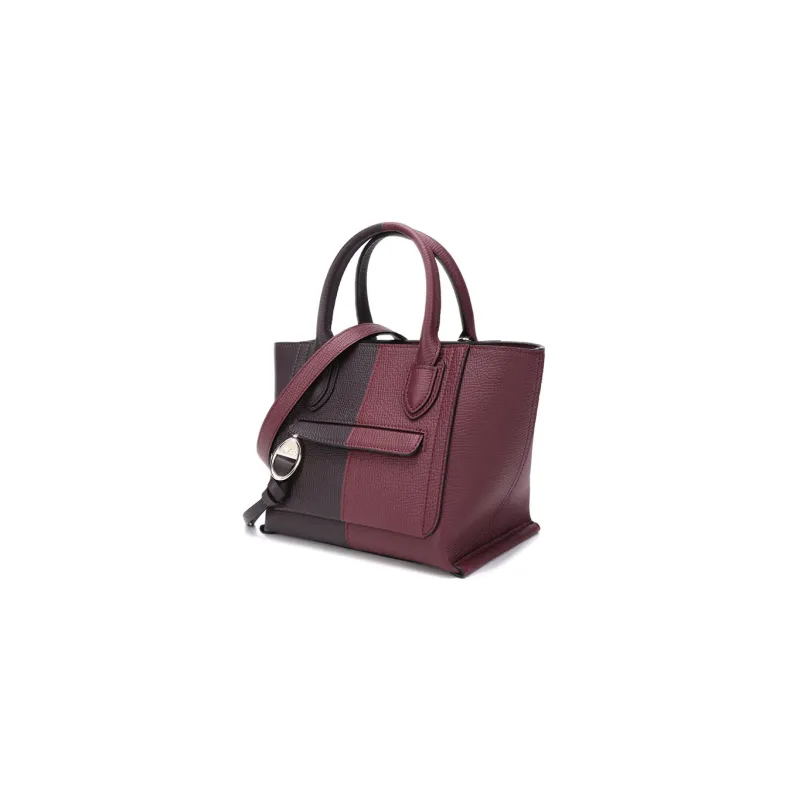 LONGCHAMP Mailbo Cow Leather Handbag Small Size Women's Fuchsia/Dark Red-1