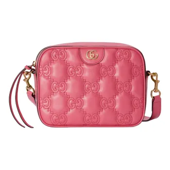 GUCCI GG Matelassé Leather Shoulder Bag Handbag Crossbody Bag Small Size Women's Pink
