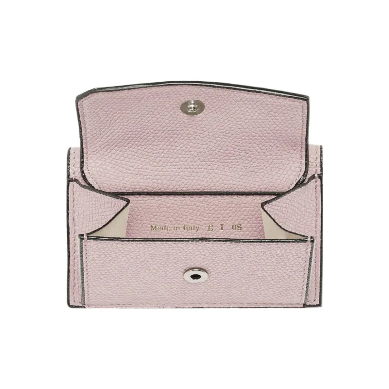 Valextra Calfskin Coin Purse Trumpets Women's Pink-3