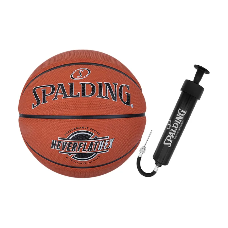 SPALDING NEVERFLAT Series Rubber Basketball Red Brown Size 7 Training Unisex-1