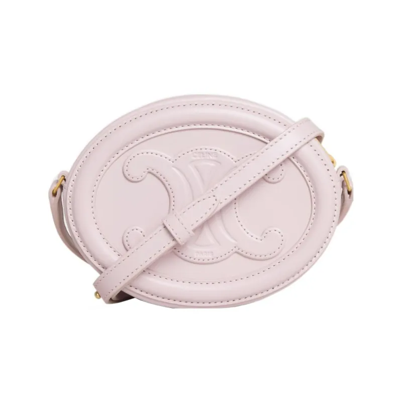 CELINE Triomphe Smooth Cow Leather Mooncake Bag Wallet Shoulder Bag Crossbody Bag Regular Women's Pink-2