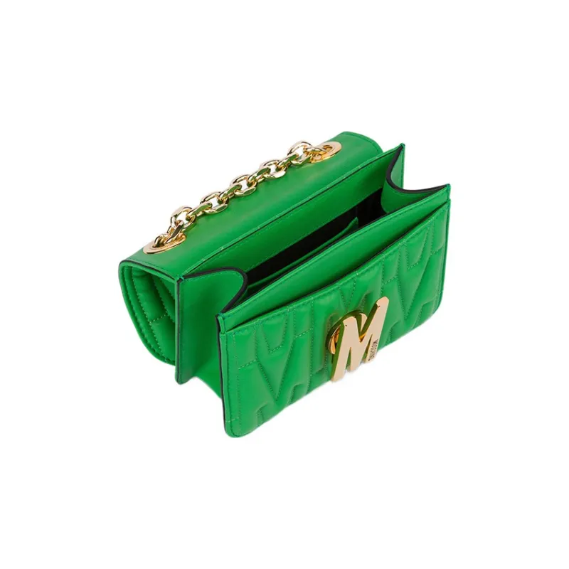 MOSCHINO Sheepskin Crossbody Bag Shoulder Bag Women's Green-3