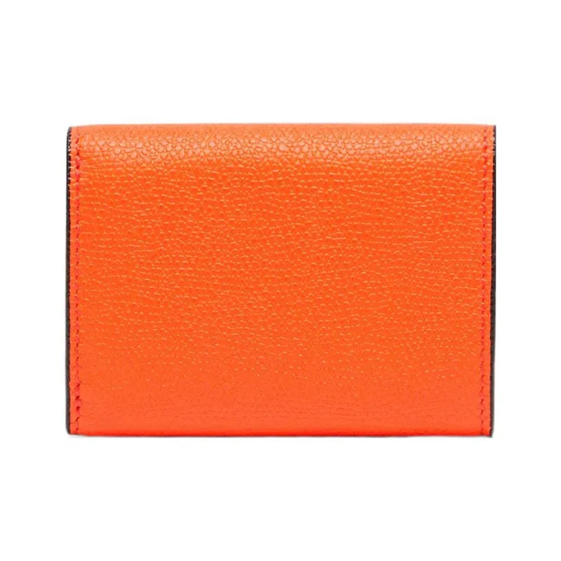 Valextra Calfskin Coin Purse Trumpets Women's Orange-1