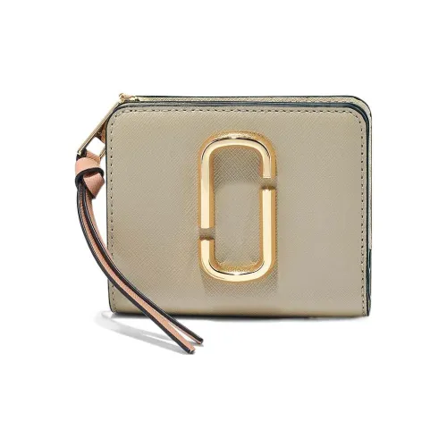 MARC JACOBS Snapshot Cross-Stitch Leather Wallet Mini Women's Khaki
