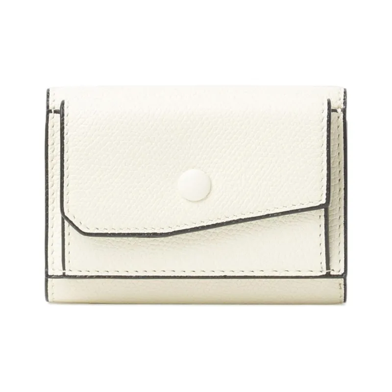 Valextra Calfskin Coin Purse Trumpets Women's White-0