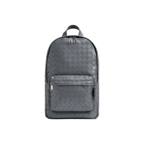 Bottega Veneta Cow Leather Backpack Small Size Men's Gray