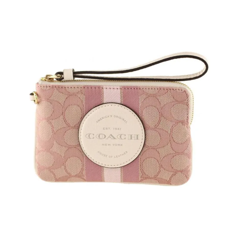 COACH Boxed Fabric With Leather Wrist Bag Clutch Gift Box Set Small Size Women's Cherry Blossom Pink-4