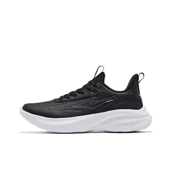 Erke Mingyou Anti Slip Wear Resistant Low Top Running Shoes Women's Black Purple