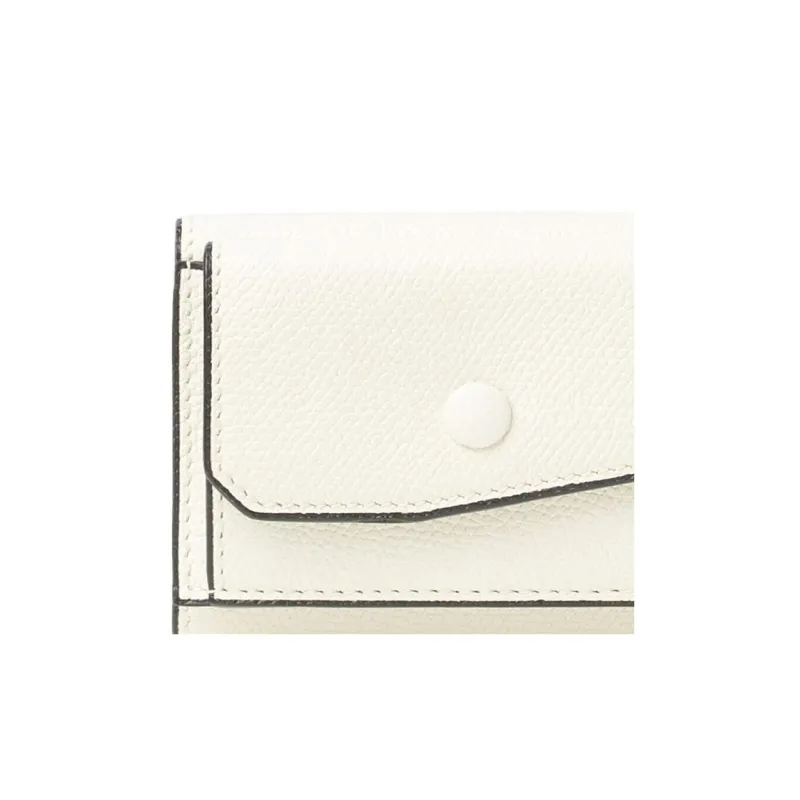 Valextra Calfskin Coin Purse Trumpets Women's White-3