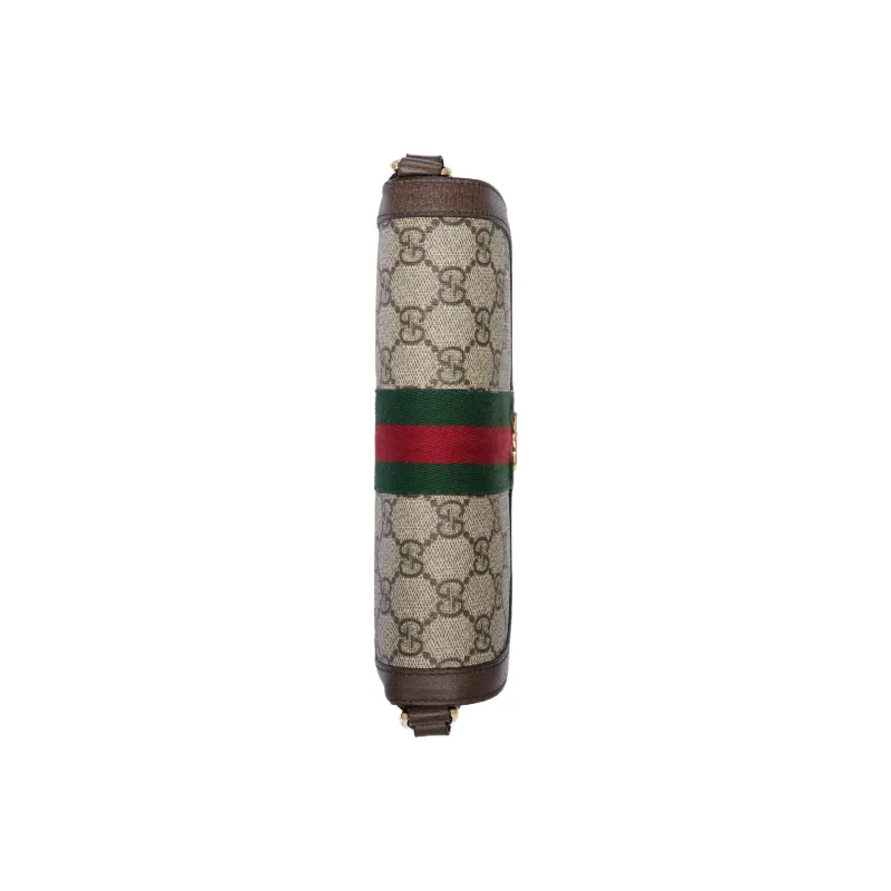 GUCCI Ophidia Canvas With Leather Shoulder Bag Crossbody Bag Mini Women's Brown-5