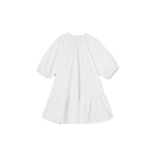 LETTRANS Short-Sleeved Dresses Women's White