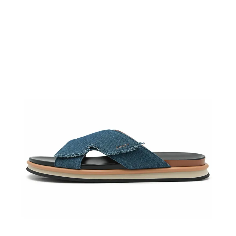 PEDRO Slide Slippers Men Beige/Black/Army Green/Dark Blue-0