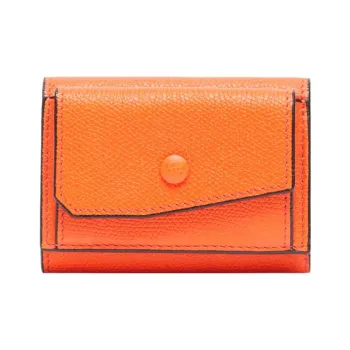 Valextra Calfskin Coin Purse Trumpets Women's Orange