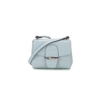 LONGCHAMP Roseau Cow Leather Crossbody Bag Bamboo Bag Big Bag Shoulder Bag Women's Sky Blue