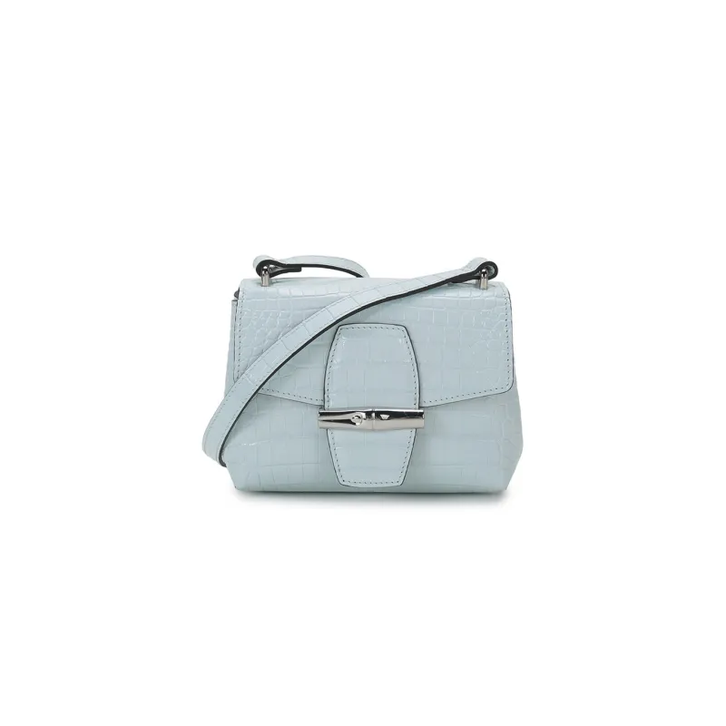 LONGCHAMP Roseau Cow Leather Crossbody Bag Bamboo Bag Big Bag Shoulder Bag Women's Sky Blue-0