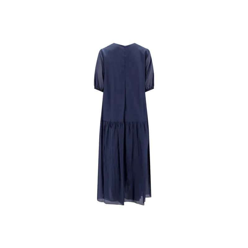 'S MAX MARA Short Sleeved Dresses Women's Navy Blue-1