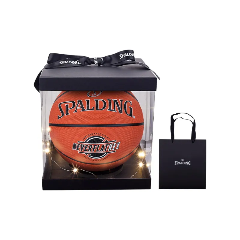 SPALDING NEVERFLAT Series Rubber Basketball Red Brown Size 7 Training Unisex-0
