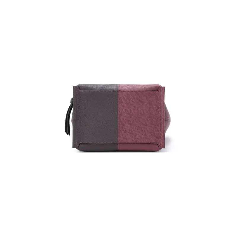 LONGCHAMP Mailbo Cow Leather Handbag Small Size Women's Fuchsia/Dark Red-4