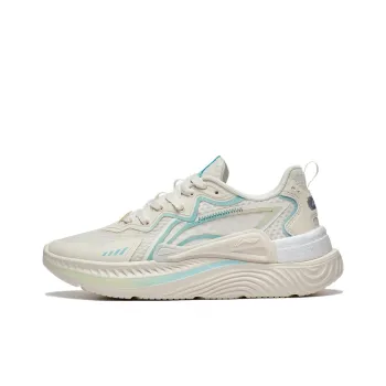 LiNing Qingyou Anti Slip Wear Resistant Low Top Sports Casual Shoes Women's Beige Blue