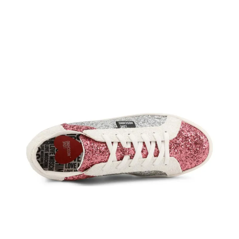 LOVE MOSCHINO Low Top Stylish Skateboarding Shoes Women's Pink-4
