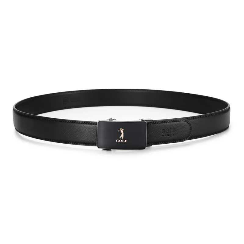 GOLF Cow Split Leather Automatic Buckle Belt Men's Black Width  3.5cm-3