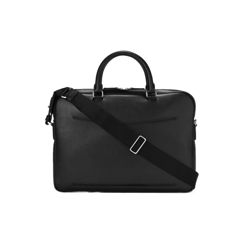MONTBLANC Leather Portable Briefcase Regular Men's Black-3
