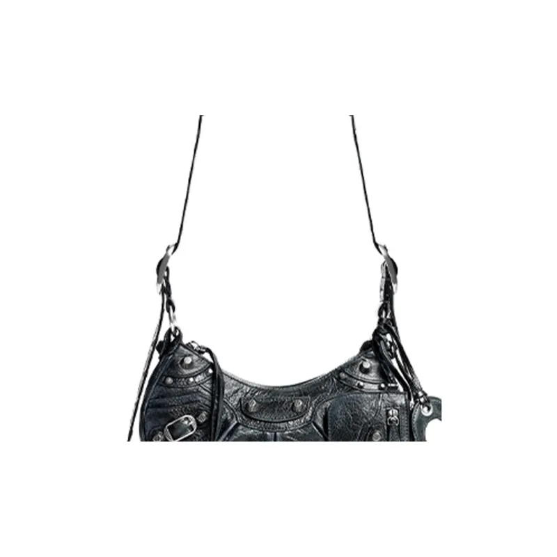 Balenciaga Le Cagole Fine-Grained Sheepskin Crossbody Bag Shoulder Bag Mini Women's Dim Gray-4