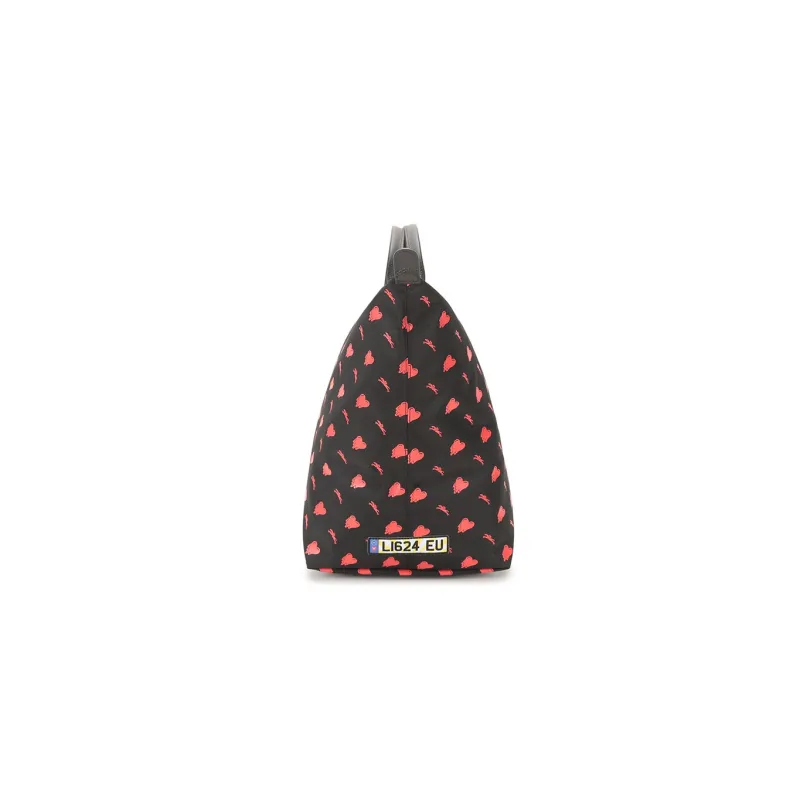LONGCHAMP Le Pliage Fabric Dumpling Bag Handbag Women's Black Red-2