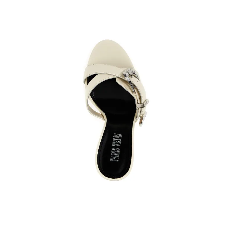 Paris Texas Regina Buckled Leather Mules-2