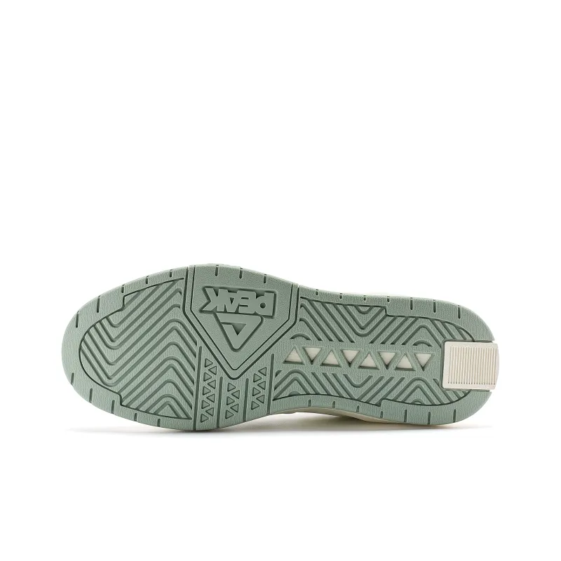PEAK Taichi Triangle Abrasion Resistant Breathable Low Top Skateboard Shoes Women's White Green-5