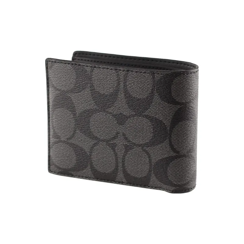 COACH Disney Collaboration Fabric With Artificial Leather Wallet Men's Black-2