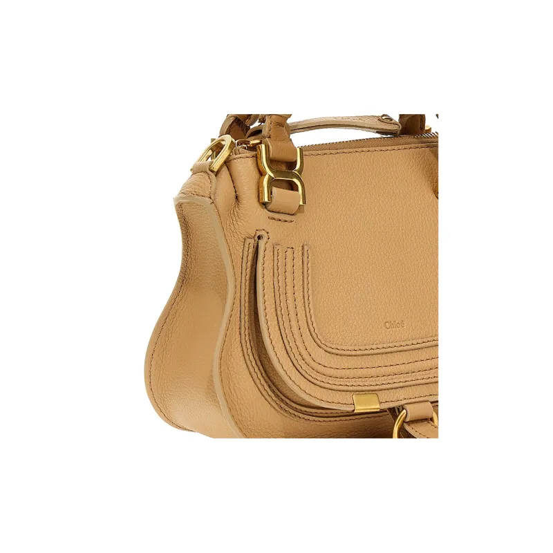 Chloe Grained Calfskin Portable Crossbody Bag, Shoulder Bag Mini Women's Brown-3
