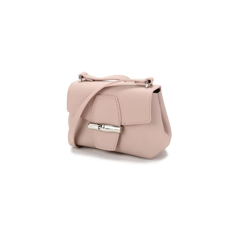 LONGCHAMP Roseau Cow Leather Shoulder Bag Crossbody Bag Women's Soft Pink-1
