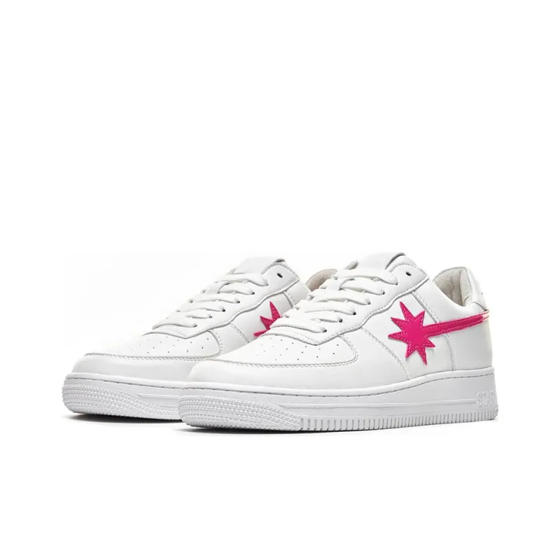Starwalk Soldier Warm Wear Resistant Breathable Low Top Skateboard Shoes Unisex White Pink-2