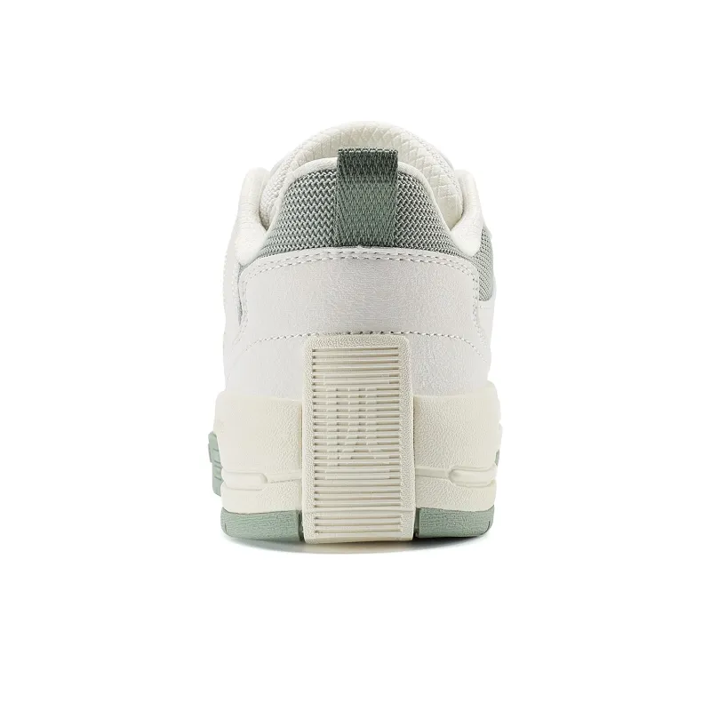 PEAK Taichi Triangle Abrasion Resistant Breathable Low Top Skateboard Shoes Women's White Green-4