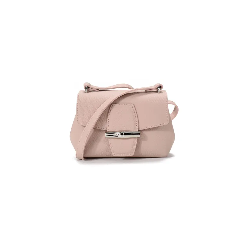 LONGCHAMP Roseau Cow Leather Shoulder Bag Crossbody Bag Women's Soft Pink-0