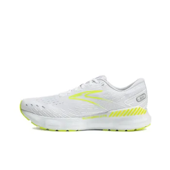 Brooks Glycerin GTS Anti Slip Wear Resistant Low Top Long Distance Running Running Shoes Men's White Yellow