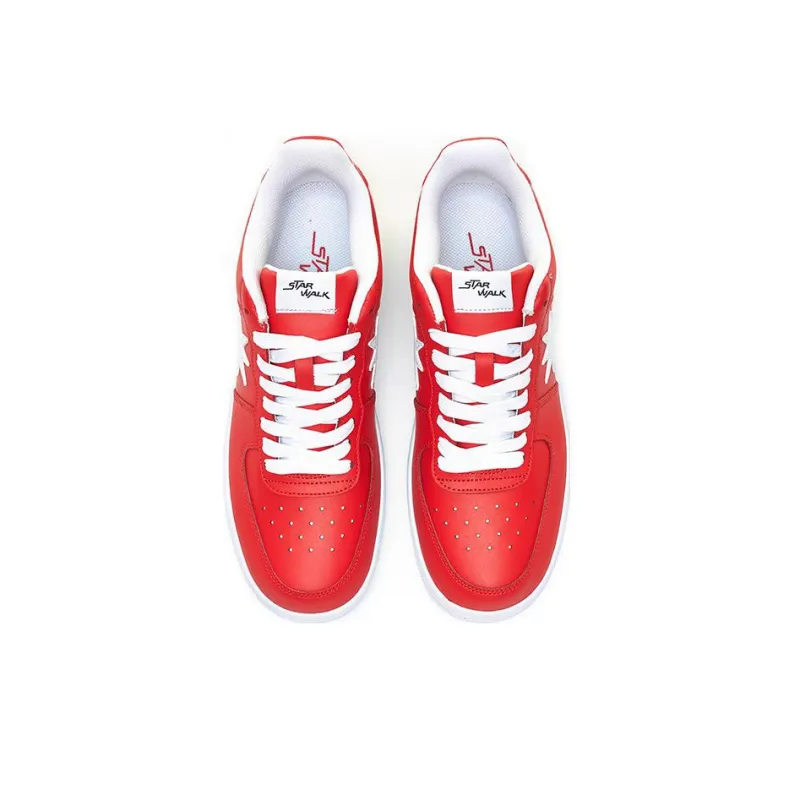 Starwalk Soldier Anti Slip And Wear Resistant Lightweight Low Top Skateboard Shoes Unisex Red White-3