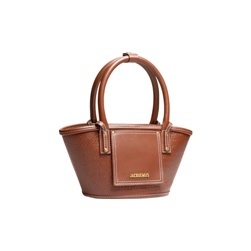 Jacquemus Le Petit Panier Soli Cow Leather Basket Bag Handbag Shoulder Bag Crossbody Bag Mini Women's Brown-1