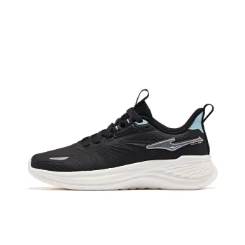 Erke Anti Slip Wear Resistant Low Top Running Shoes Women's Black Blue