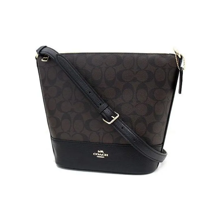 COACH Paxton Cow Leather Bucket French Fries Bag Hobo Bag Crossbody Bag Shoulder Bag Women's Dark Brown-1